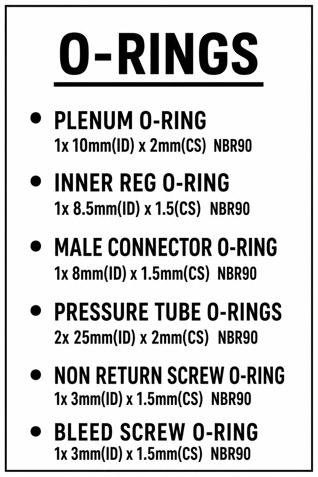 GK1 TWIN O-RING/HARDWARE KIT