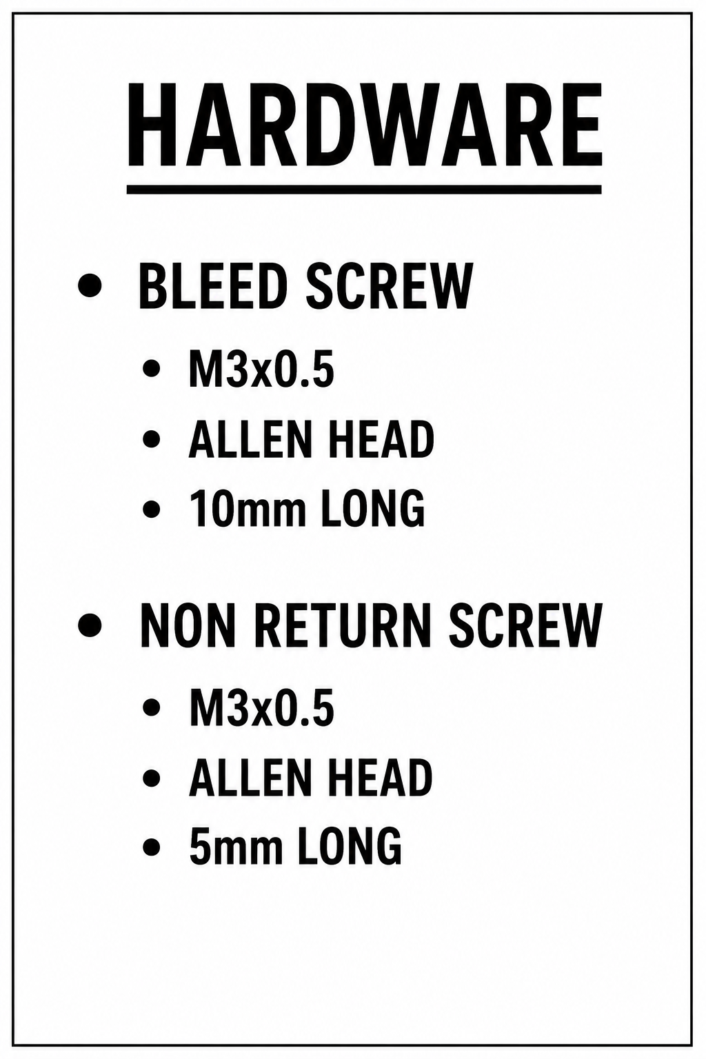 GK1 TWIN O-RING/HARDWARE KIT